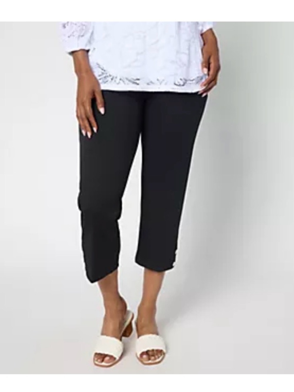 Isaac Mizrahi Black Cropped Capris, petite, 12P